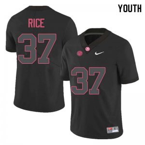 NCAA Youth Alabama Crimson Tide #37 Jonathan Rice Stitched College Nike Authentic Black Football Jersey EO17O50JA
